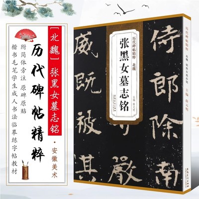 正版北魏张黑女墓志铭 简体旁注历代碑帖精粹碑帖毛笔字帖薛元明张玄古帖学生成人临帖临摹书法练习教材技法解析籍安徽美术出版社