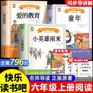 儿童文学读物小学生六年级课外阅读老师推荐 教育小英雄雨来高尔基原著正版 书目 童年爱 快乐读书吧六年级上册阅读课外书全套3册