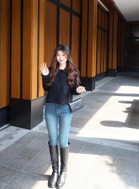 圆圆媛er 漫画腿/黑色四色紧身修身弹力百搭常规不加绒牛仔裤