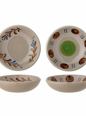 AYFGL Peline手工制作绘画炻器蓝色绿色陶瓷碗桌面装饰