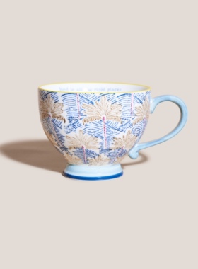 AYFGL英国手工绘画制作最喜欢的蓝色马克杯 充满热带风情的杯子