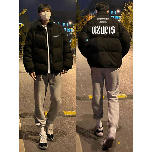 秋冬季美式复古加厚棉服