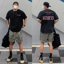 美式嘻哈短袖T恤男款夏季潮牌痞帅复古高街重磅百搭纯棉半袖上衣