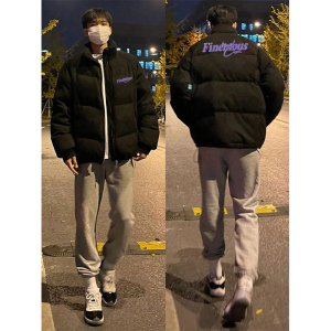 秋冬季美式重磅棉服男款潮牌复古oversize高街立领面包服上衣外套
