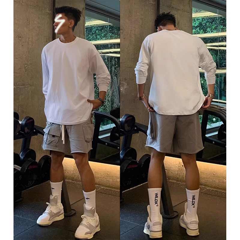长袖纯棉白色打底衫休闲T恤