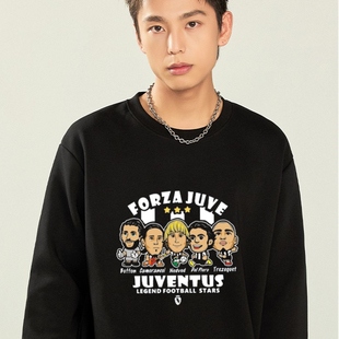 尤文图斯卡通圆领卫衣足球衣服皮耶罗布冯内德维德春秋冬球迷上衣