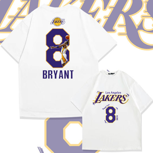 2026爆款篮球湖人队科比KOBE8号纯棉短袖T恤男夏季潮牌半袖上衣服