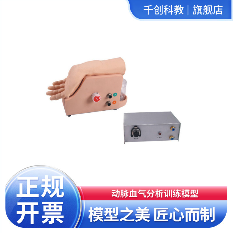 动脉血气训练模型电血液循环真血液触桡动脉搏动可调亚洲男腕热塑皮软骨标穿刺落空回血针眼小可换皮动脉