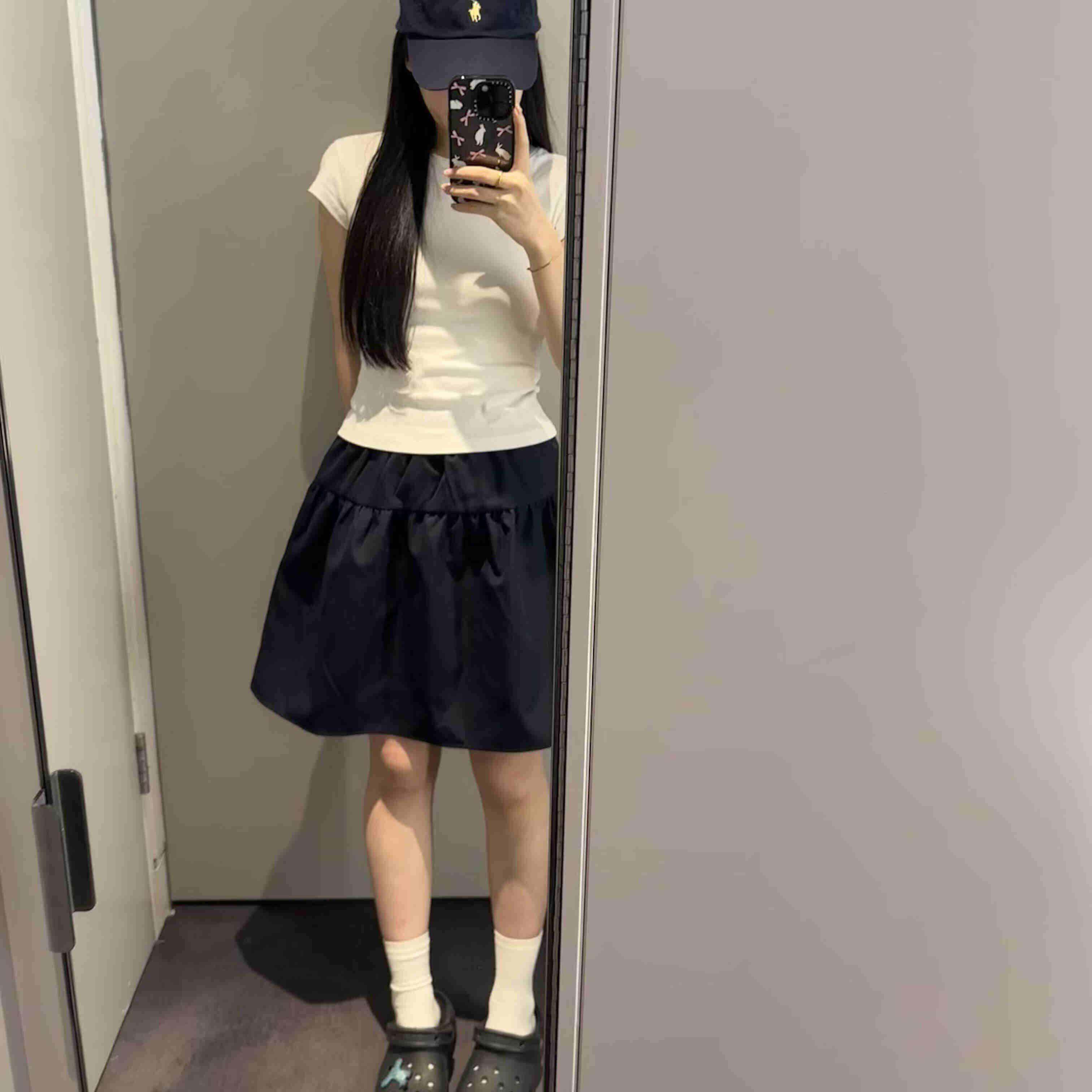 短款工装半身裙 高腰纯色遮肉短裙 适合梨型身材大码休闲短裙