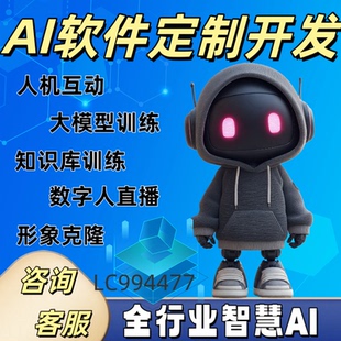 ai软件开发人工智能人机互动大模型应用训练定制数字人直播搭建