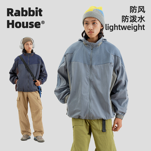 Rabbit House户外休闲衣男防风防泼水夹克运动骑行冲锋外套上衣