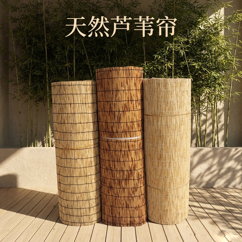 芦苇帘子大卷墙面装饰围炉煮茶草帘子中式遮阳户外遮挡帘竹帘卷帘