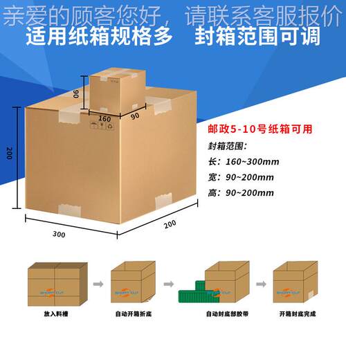 电商开箱机 纸箱动成型自封底机 适箱用5-1号0电商纸 工厂NOA现货