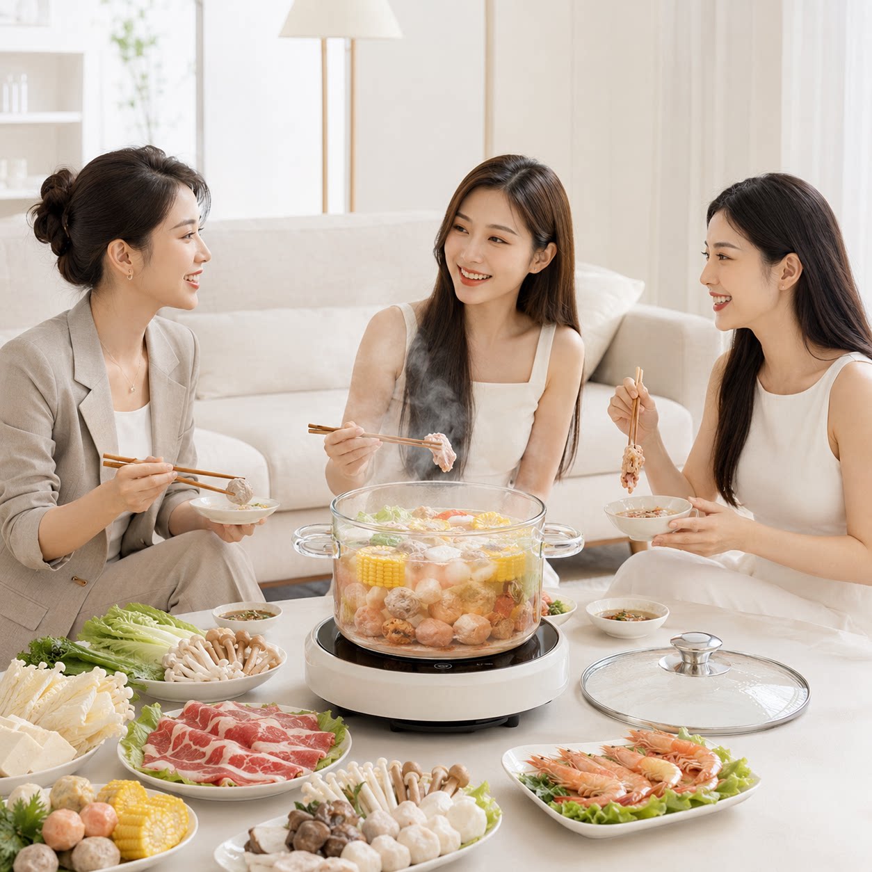 二三好友聚餐高硼硅玻璃锅