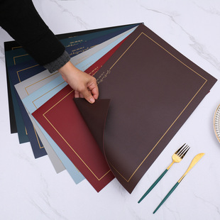 欧式家用方形皮革餐垫酒店餐厅创意餐盘西餐垫隔油隔热餐桌垫定制