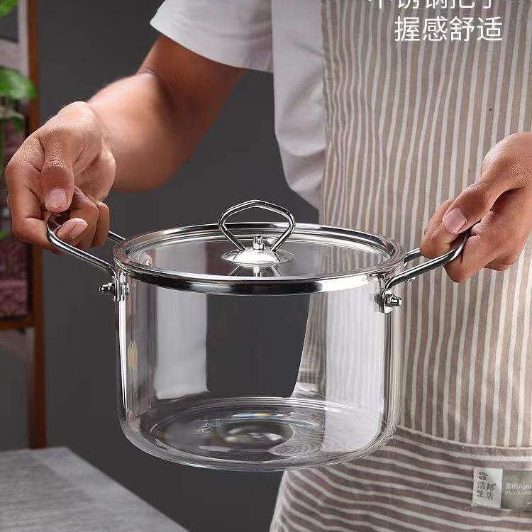 高硼硅奶锅玻璃锅耐热家