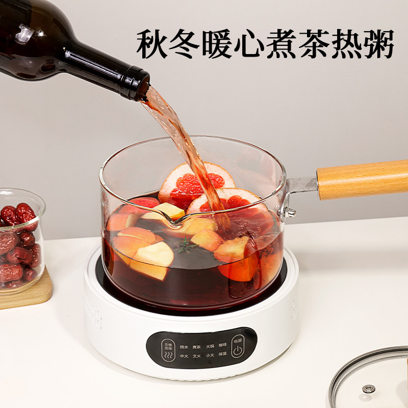 加厚高硼硅玻璃奶锅耐高