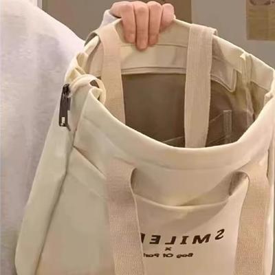 高中生手提袋拎书袋大容量初中生补课帆布包女学生装书的袋子女孩