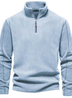 立领半拉链休闲卫衣 Stand-up collar half-zipper casual hoodie