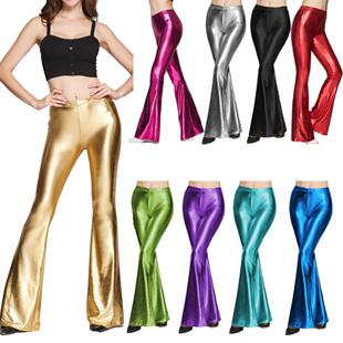 fitting tight leather 女 ram pants纯色PU皮紧身微喇裤 micro