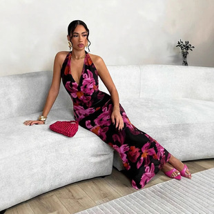 飘带包臀短裙Halter Skirt Finger Bodycon Set Sleeve 挂脖套指袖