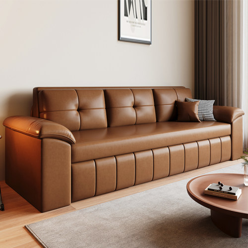 中古风猫抓皮沙发床网红复古轻奢高端可折叠小户型多功能家用两用