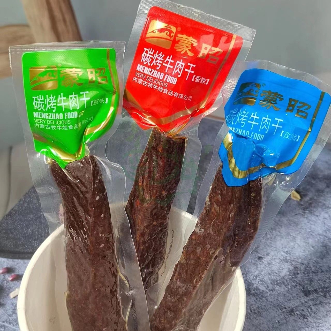 蒙昭碳烤牛肉干现烤原味风干手撕牛肉条独立包装大长条内蒙古特产