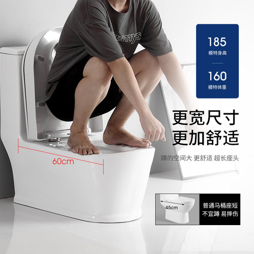 亚裔斯虹吸式高温陶瓷可蹲可坐