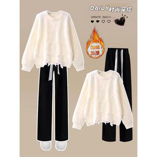 两件套装 毛衣针织衫 子时尚 初中高中学生日系长裤 少女秋冬2025新款