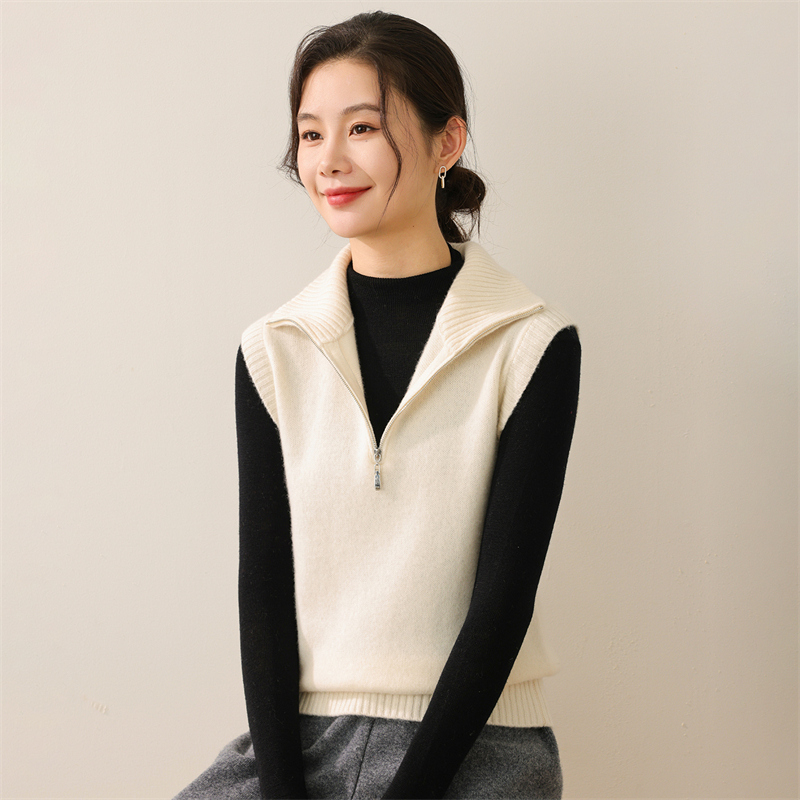 2025年秋季新款百搭套头拉链马甲