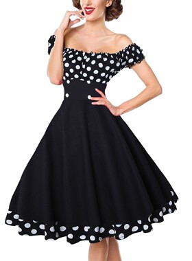 Hepburn-inspired polka dot bow dress赫本风圆点款蝴蝶结连衣裙