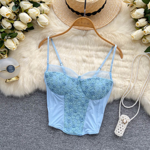 camisole 蕾丝带胸垫吊带小背心Lace cushion strap vest bandeau