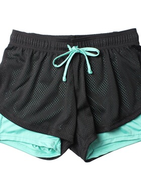 Double mesh women's sports shorts双层网眼布 女士跑步运动短裤