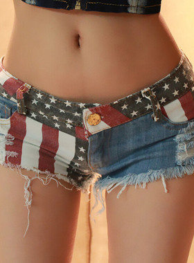 星条旗印花 牛仔三分裤Star-Spangled Banner print denim shorts