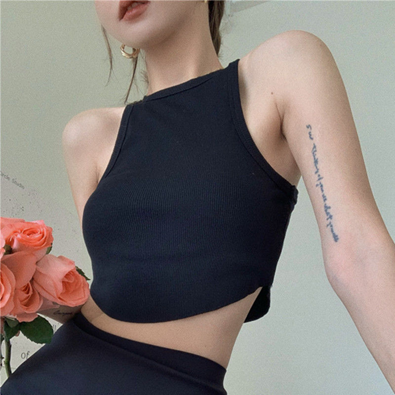 纯色性感修身工字型小背心