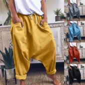Hang waist crotch 吊裆松紧腰哈伦裤 style elastic haren pants
