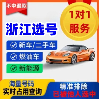 浙江杭州宁波嘉兴金华台州湖州新能源绿牌12123自编自选车牌选号