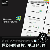 微软网络科技品牌vi手册VIS标识视觉识别平面设计AI PDF设计素材