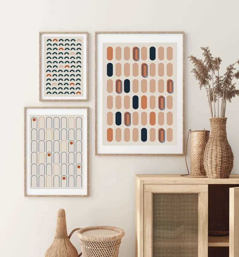 现代简约北欧几何图形色块装饰画画芯素材打印微喷图片高清