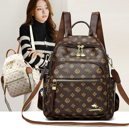 真皮双肩包女旅游背包女士软皮包