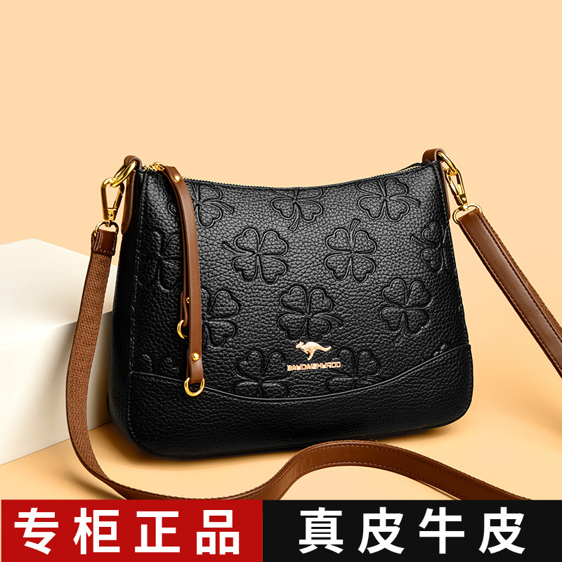 真皮斜挎包包女士大容量2025新款时尚牛皮轻便中老年妈妈单肩女包