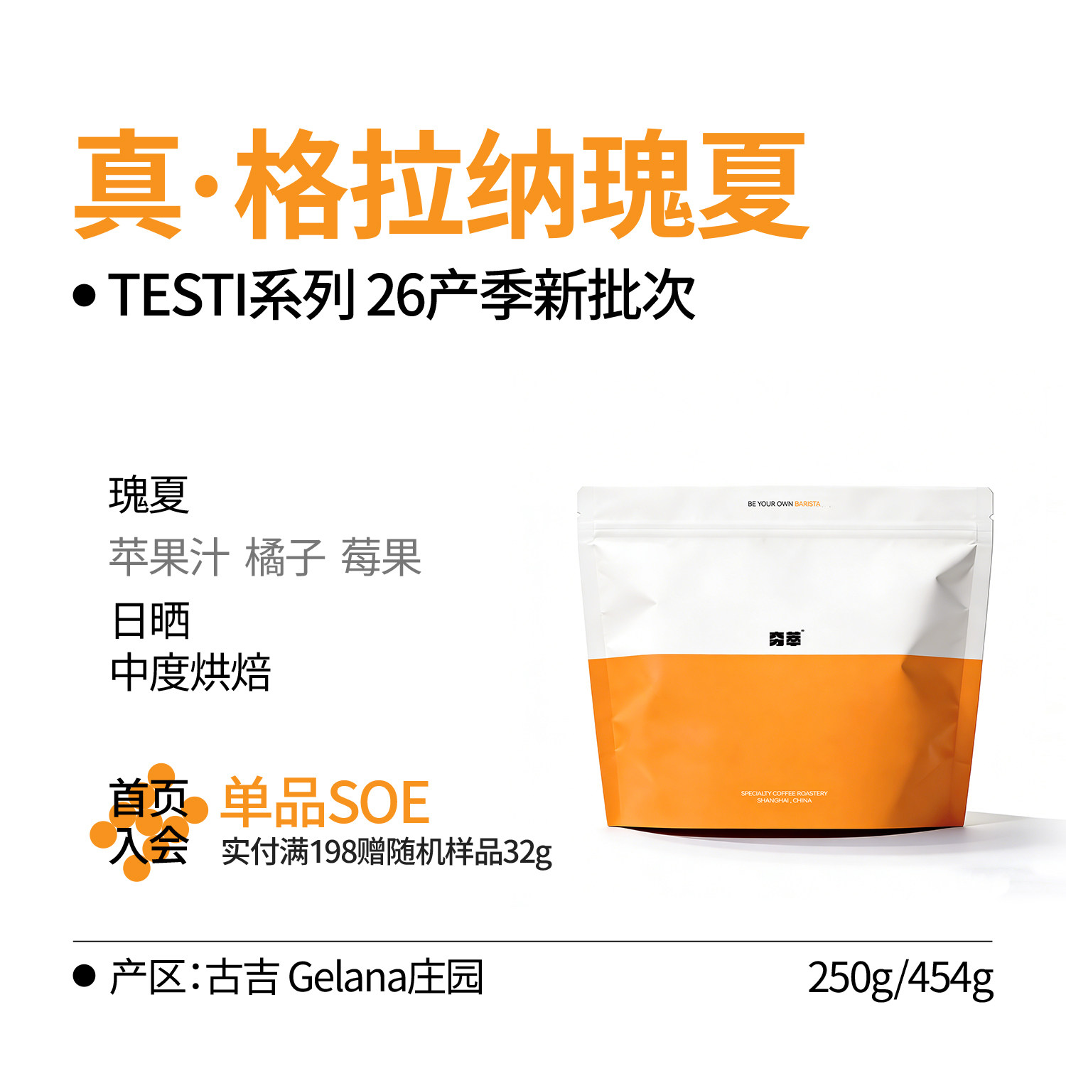 风土系列｜26产季TESTI瑰夏SOE埃塞格拉纳手冲冷萃意式咖啡豆