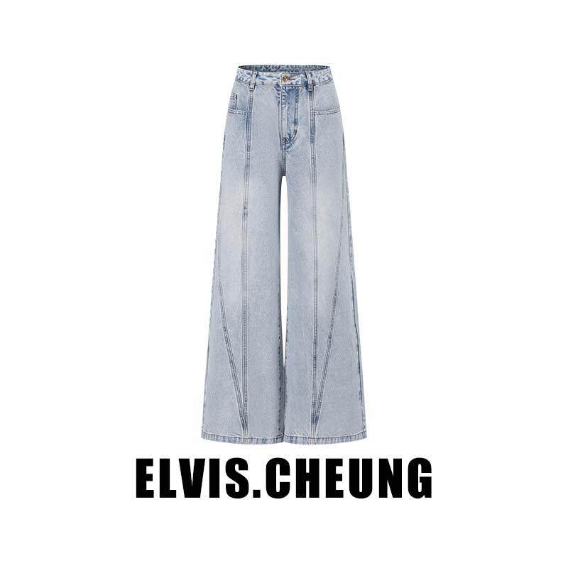 ELVIS.CHEUNG交叉结构线阔腿裤