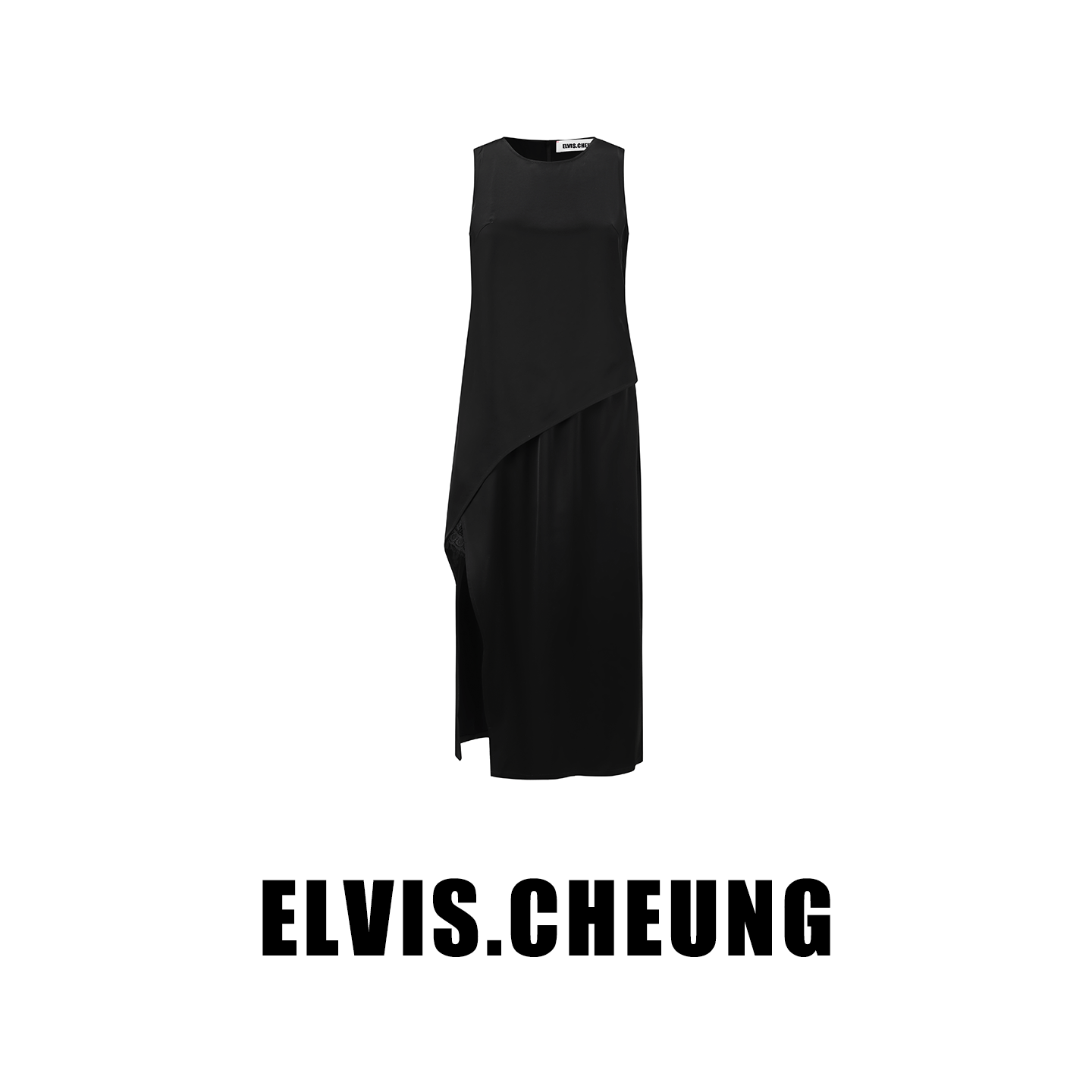 ELVIS.CHEUNG三醋酸高开叉连衣裙