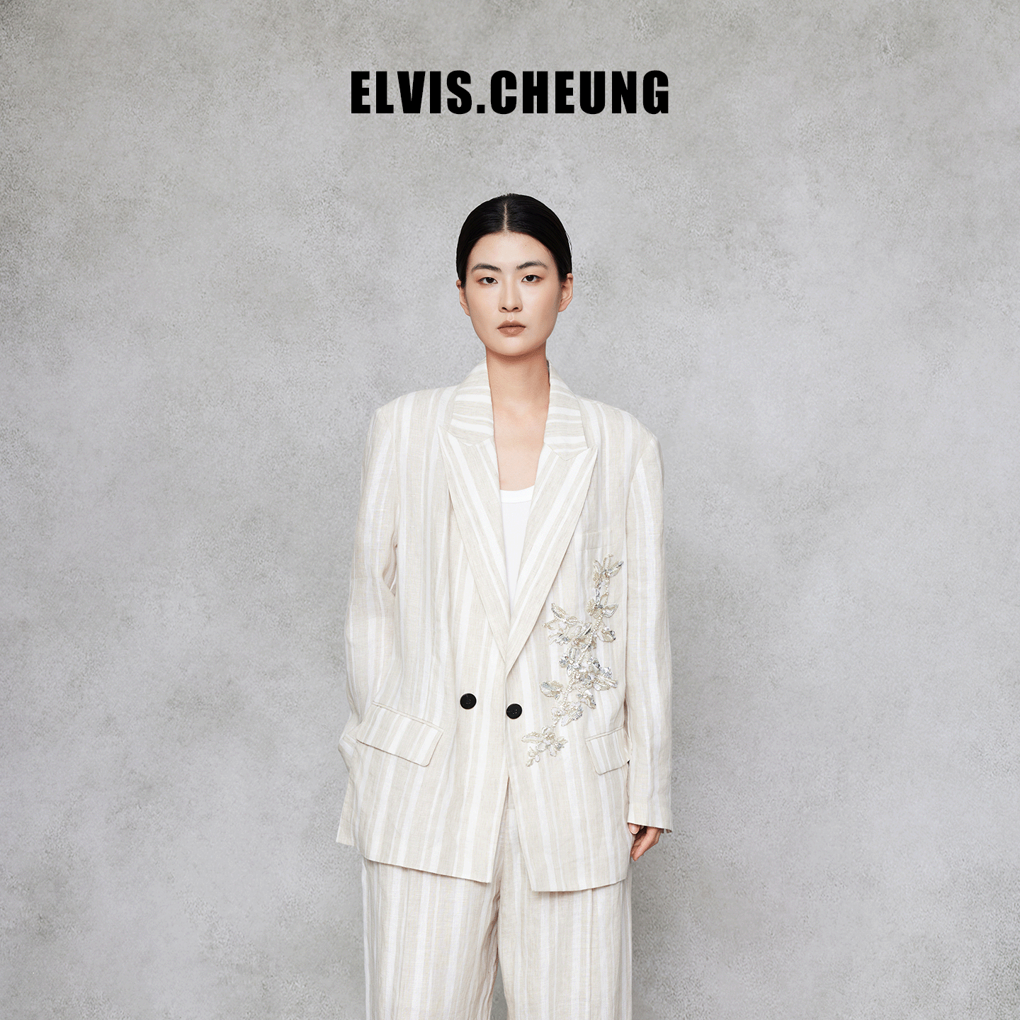 ELVIS.CHEUNG亚麻法秀高定西装