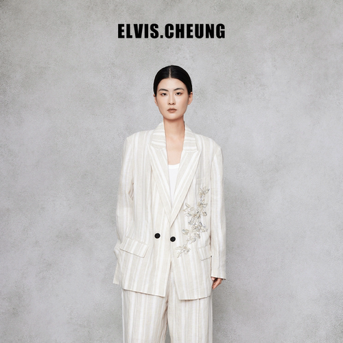 ELVIS.CHEUNG亚麻法秀高定西装