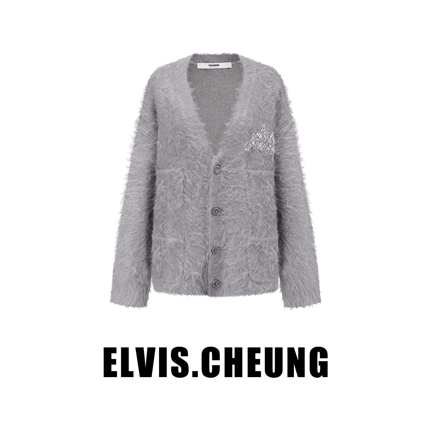 ELVIS.CHEUNG小香风宽松开衫毛衣