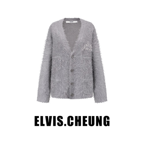 ELVIS.CHEUNG小香风宽松开衫毛衣