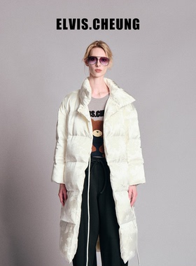 ELVIS.CHEUNG25秋冬新中式国风绣花羽绒服女高级感显瘦气质时尚