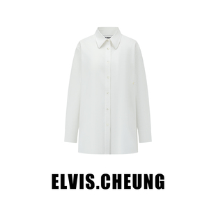ELVIS.CHEUNG26贺岁新品极简风白色廓形衬衫女长袖宽松休闲衬衣